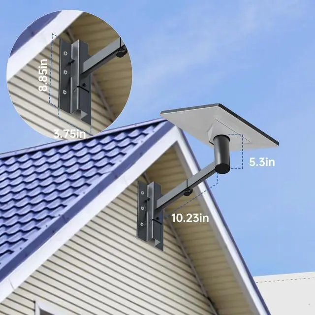 Alt view image 2 of 7 - Adjustable Starlink Mini Mount Kit with Adapter - Mounting for Starlink Internet Satellite Adapter for RV/Ladder/Pole/Rack/Roof Starlink Mini Accessories