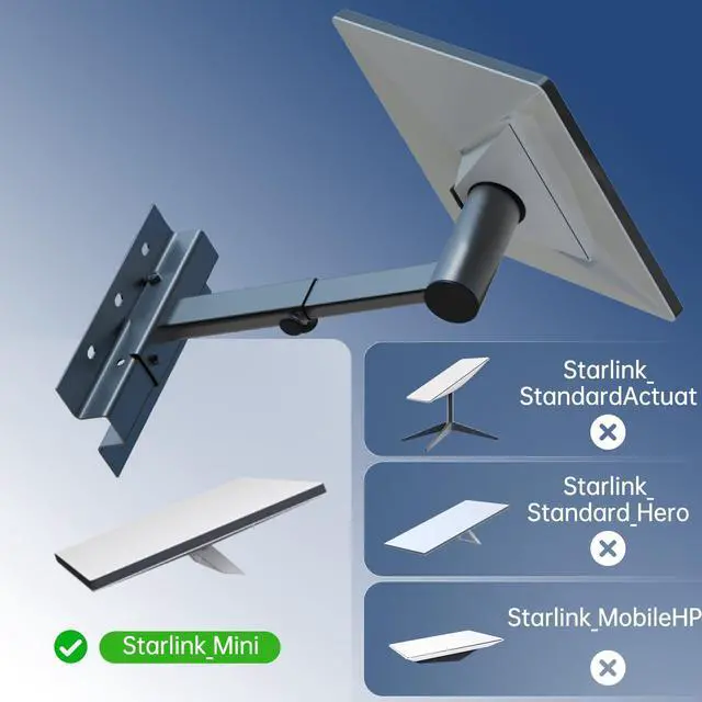 Alt view image 5 of 7 - Adjustable Starlink Mini Mount Kit with Adapter - Mounting for Starlink Internet Satellite Adapter for RV/Ladder/Pole/Rack/Roof Starlink Mini Accessories