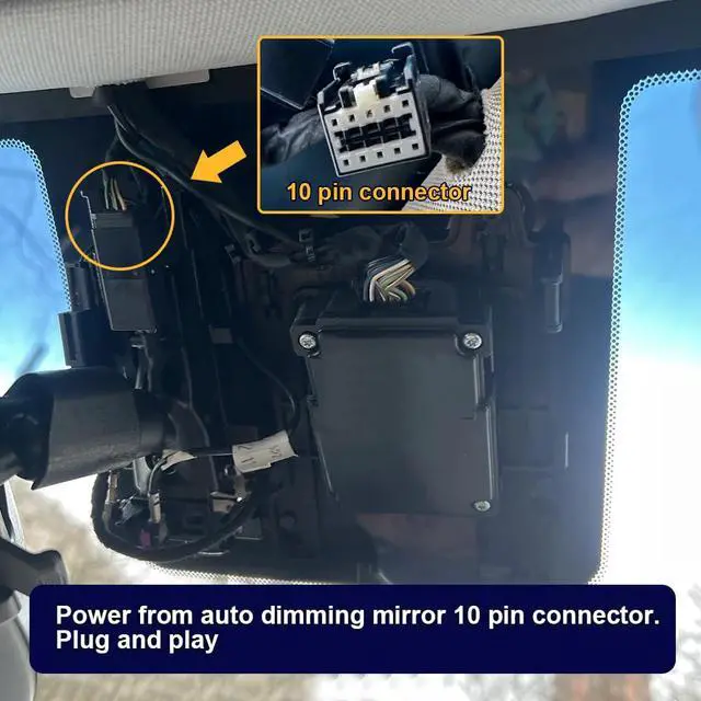 Alt view image 6 of 6 - 4K Dash Cam Compatible with Cadillac Lyriq 2023-2026 & Lyriq-V (with Auto-Dimming), OEM Factory Look, UHD 2160P Video, Bulit-in WiFi & APP, Loop Recording, G-Sensor, Plug & Play, 64GB Card