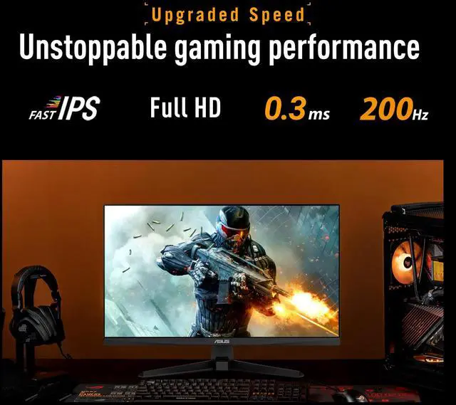 Alt view image 3 of 7 - TUF Gaming 27 1080P Monitor (VG279Q5A) Full HD (1920 x 1080), 200Hz, 0.3ms, Fast IPS, G-SYNC Compatible, Extreme Low Motion Blur Sync, 99% sRGB, DisplayWidget, Gaming AI