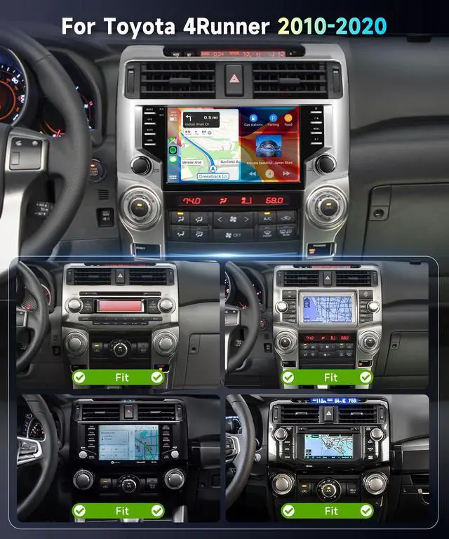 Alt view image 2 of 7 - for Toyota 4runner 2010-2020 Radio,Build-in 5Ghz WiFi DSP EQ Android 15 Car Stereo with Wireless Carplay Android Auto,5.0 Bluetooth,9inch HD IPS Touch Screen,GPS,FM/RDS AHD Backup Camera