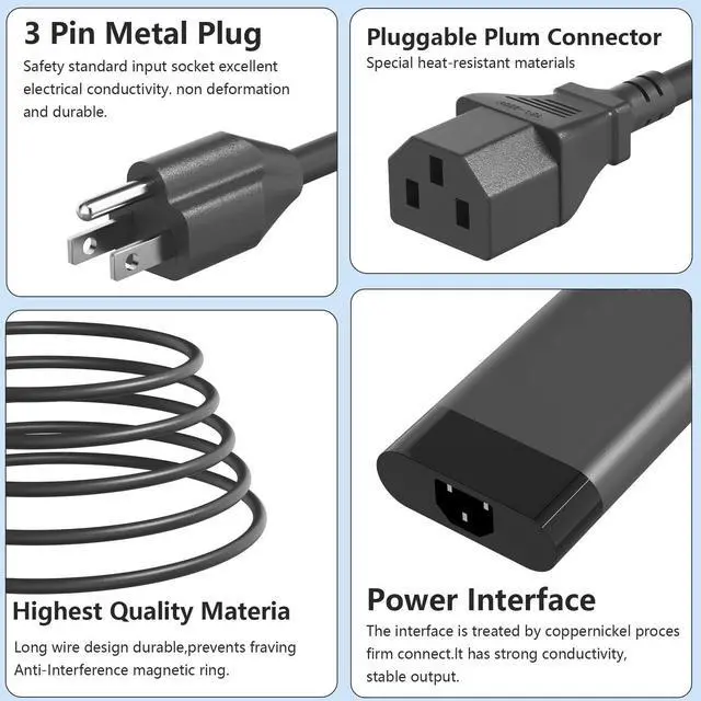 Alt view image 4 of 7 - New 230W 4.5mm Blue Tip Charger Compatible with HP TPN-LA10 M41303-001 M85389-003 Omen 15 16 Victus 16 Zbook Fury 16 G9 G11 G8 G10 19.5V 11.8A Gaming Laptop Adapter Power Cord
