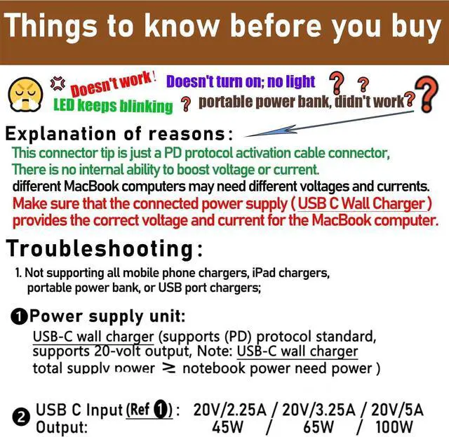 Alt view image 4 of 7 - Magnetic USB C Female to Mags 2 T Tip Male Adapter 100W PD Power Charger Type-C Converter Connector Support for MacBook Pro Air 2013 2014 2015 MD223 A1465 A1466