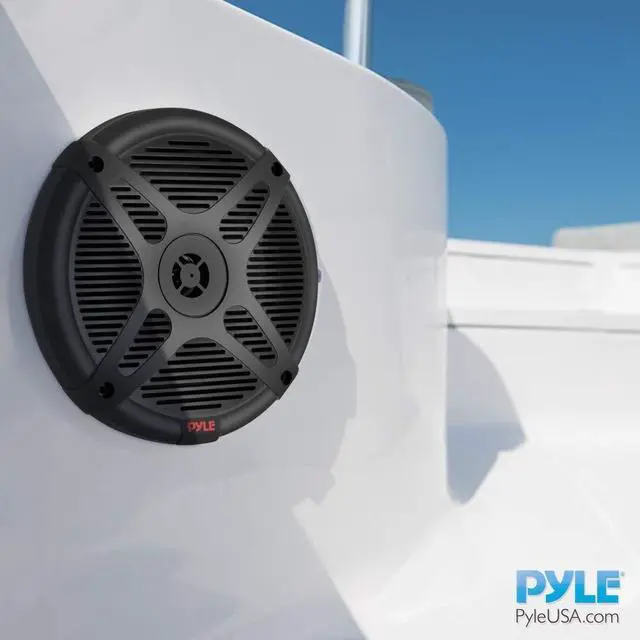 Alt view image 7 of 7 - 6.5 Inch Marine Speakers - Coaxial 2-Way Waterproof Component Speaker Pair | Audio Stereo Sound System with Wireless RF Streaming Support | 6.5" In., 600 Watt - PLMRF65SB