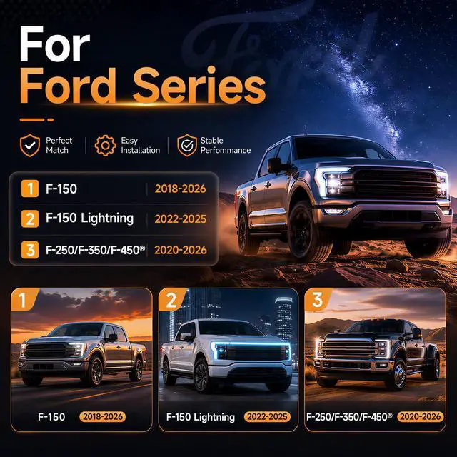Alt view image 3 of 7 - 4K+1080P Dual Dashcams for Ford F150 2018-2026 F250/F350/F450 2020-2026 | Integrated OEM Look Dashcam with 128GB Card,App&WiFi,Loop Recording,Built-in G-sensor,Collision Detection,24H Parking Monitor
