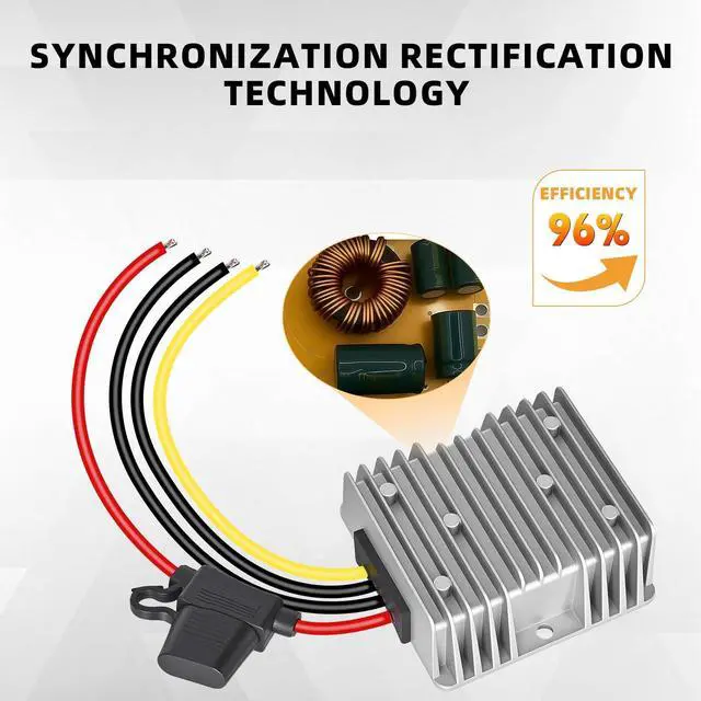 Alt view image 6 of 7 - 36V 48V to 12V Converter 20A 240W DC-DC Step Down, 48V to 12V Converter Golf Cart Voltage Regulator with Fuse Professional Waterproof Voltage Reducer for Golf Cart Club Car LED Lights