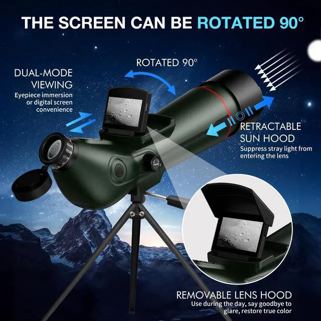 Alt view image 4 of 6 - Smart Telescope Portable Digital Electronic Telescopes Refractor Telescope | Desktop Tripod Portable 4K Astrophotography Camera,Large Objective Lens Bird Watching Wildlife Viewing Beginners Astronomy