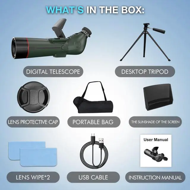 Alt view image 6 of 6 - Smart Telescope Portable Digital Electronic Telescopes Refractor Telescope | Desktop Tripod Portable 4K Astrophotography Camera,Large Objective Lens Bird Watching Wildlife Viewing Beginners Astronomy
