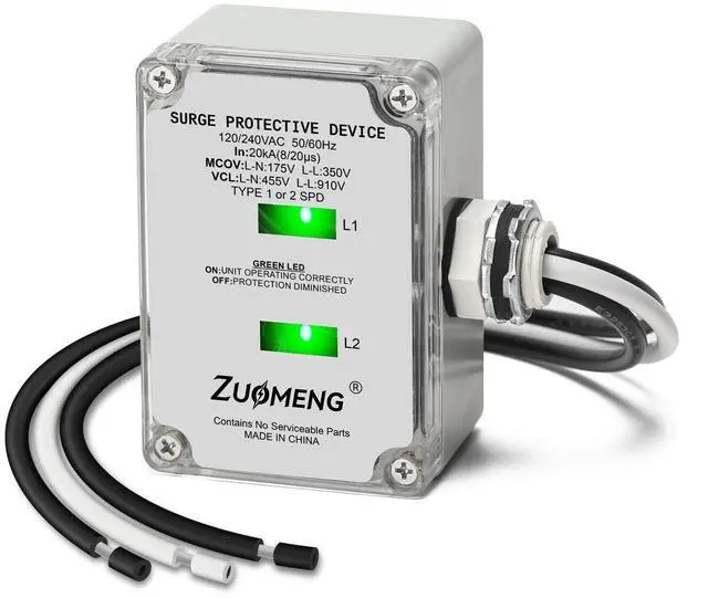 Main image of HVAC Surge Protector, 120/240VAC Universal Air Conditioner Surge Protective Device with 20kA Surge Absorption, Dual LED Indicators, 3 Type of Protection to Protect HVAC Systems