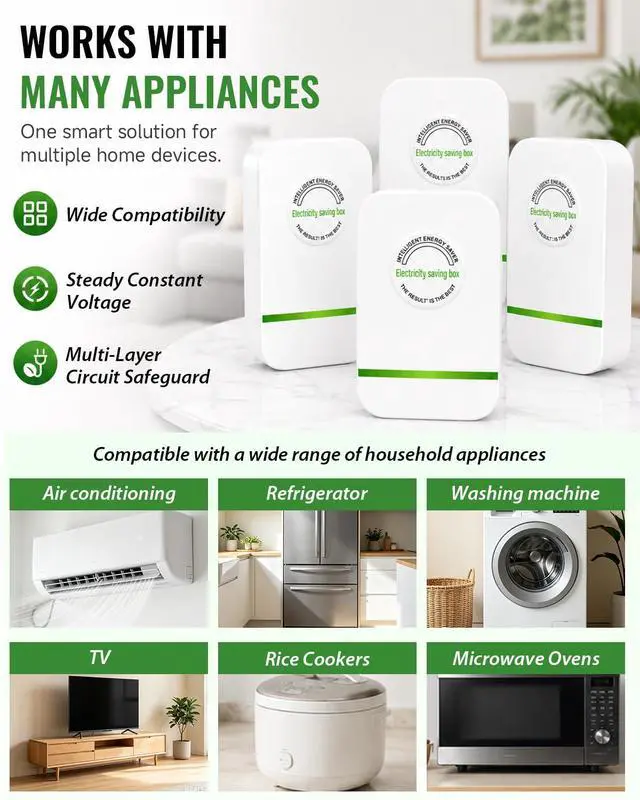 Alt view image 5 of 7 - 4 Pack Stopwatt SmartPlug Device for Home & Office, Stop Watt Device Plug-in for US Plug 90V-250V 30KW