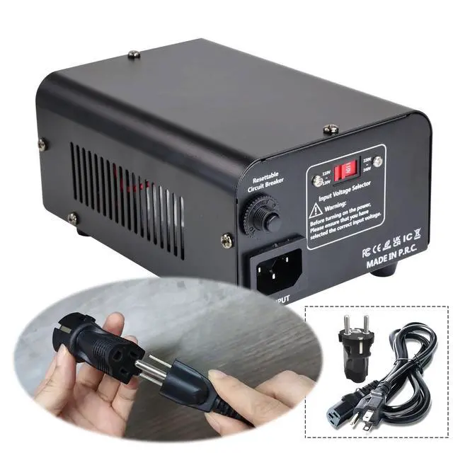 Alt view image 3 of 7 - 500W 110/120V to 220/240V Voltage Converter Transformer | Step Up/Down Converter 110V to 220V, 220V to 110V with US power cord and US to EU Adapter