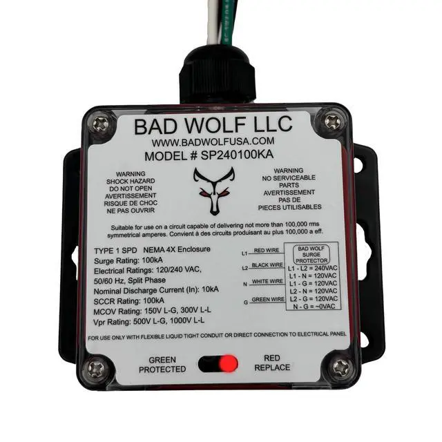 Alt view image 2 of 5 - SP240V100KA-A Whole House Surge Protector, ETL Listed to UL 1449 5th Edition & CSA C22.2 No. 269.1/269.2, Type 1 SPD, 120/240V Split-Phase, 100kA, NEMA 4X IP67