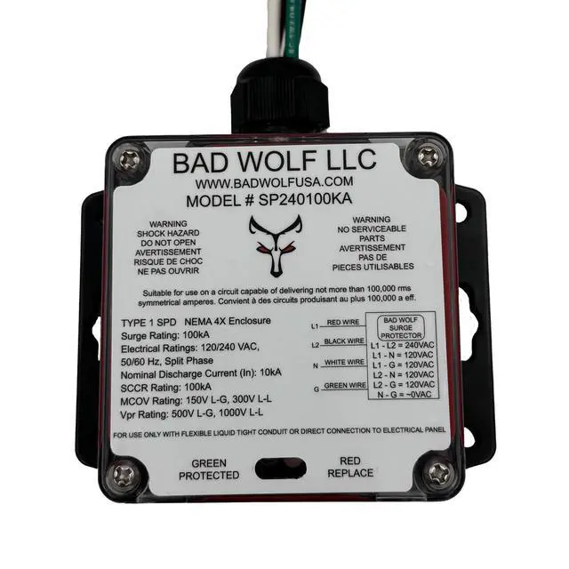 Alt view image 5 of 5 - SP240V100KA-A Whole House Surge Protector, ETL Listed to UL 1449 5th Edition & CSA C22.2 No. 269.1/269.2, Type 1 SPD, 120/240V Split-Phase, 100kA, NEMA 4X IP67