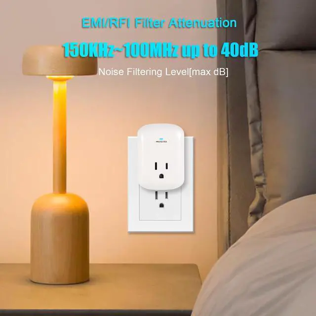Alt view image 6 of 7 - Single Surge Protector Plug, ETL Listed Grounded Outlet Wall Tap Adapter | with Indicator Light,1-Outlet,2200 Joules/15A/1875W, White, 2Pack, LA-9A-10, Ideal For Protecting Electronic