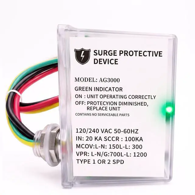 Main image of AG3000 HVAC Surge Protector 120/240V, Mini Split & AC Protection Device | with TPMOV Tech, 3-Mode Whole House Protective Device Hardwired for Heat Pump & Condenser, NEMA 4X Watertight, LED Indicator