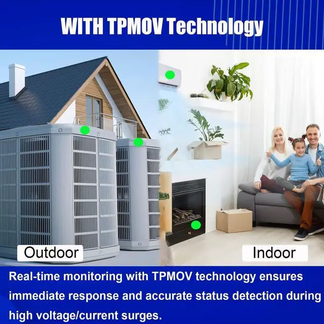 Alt view image 5 of 7 - AG3000 HVAC Surge Protector 120/240V, Mini Split & AC Protection Device | with TPMOV Tech, 3-Mode Whole House Protective Device Hardwired for Heat Pump & Condenser, NEMA 4X Watertight, LED Indicator