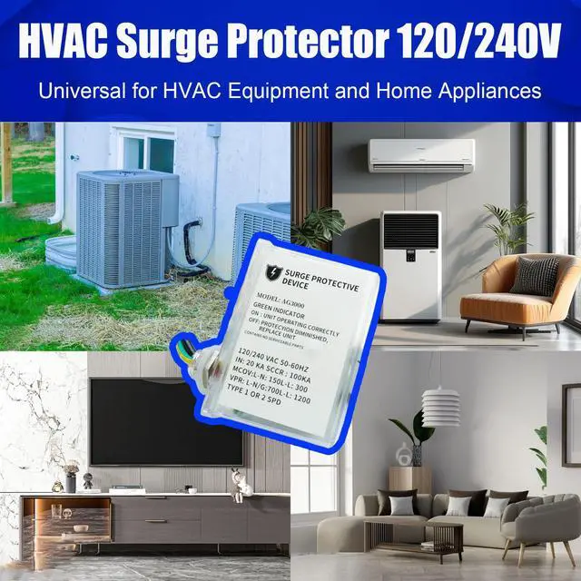 Alt view image 6 of 7 - AG3000 HVAC Surge Protector 120/240V, Mini Split & AC Protection Device | with TPMOV Tech, 3-Mode Whole House Protective Device Hardwired for Heat Pump & Condenser, NEMA 4X Watertight, LED Indicator