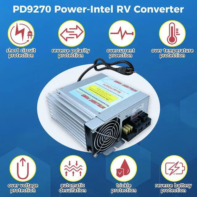 Alt view image 4 of 7 - PD9270 70A RV Power Converter Charger | Direct Replacement for PD9270C and Inteli-Power PD9200 Series| Auto 3-Stage Battery Charging| 120v to 12v Power Converter