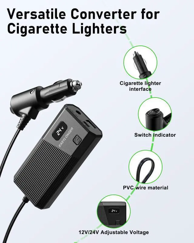 Alt view image 3 of 7 - Car Adapter for CPAP, DC 12/24V Converter CPAP Power Cord | 84W Car Charger with 4 DC CPAP Cables for ResMed S9/ AirSense 10/ AirCurve 10/ AirMini/ AirSense 11/ Philips Dreamstation etc
