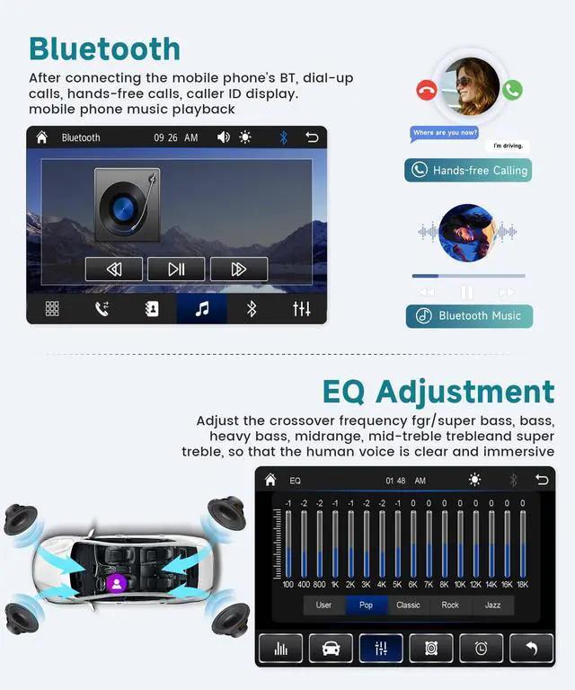 Alt view image 6 of 7 - Single Din Flip Out Radio with Wireless/Wired Carplay Android Auto, 7" IPS Touchscreen Stereo Single Din Flip Out Radio with YouTube BT Mirror Link FM USB/AUX/Type-C Ports SWC Backup Camera