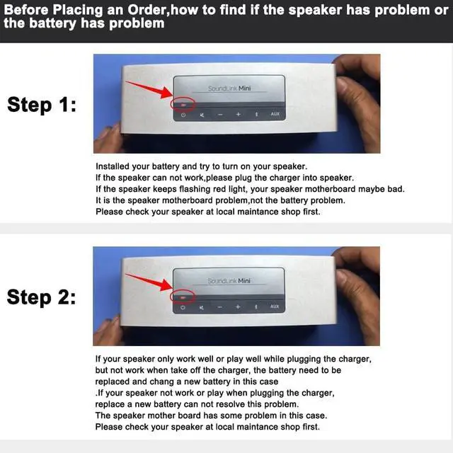 Alt view image 2 of 7 - 061384 061385 063287 063404 061386 Repalcemt New Speaker Battery for Bose Soundlink 7.4V 17Wh