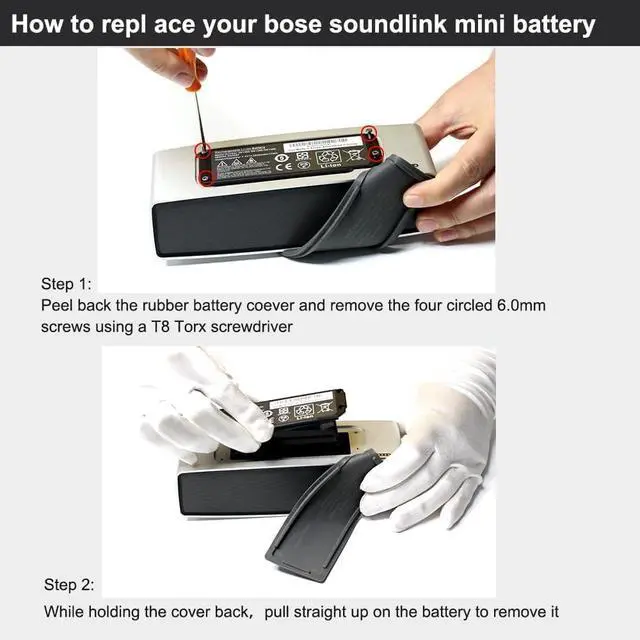 Alt view image 3 of 7 - 061384 061385 063287 063404 061386 Repalcemt New Speaker Battery for Bose Soundlink 7.4V 17Wh
