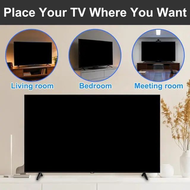 Alt view image 4 of 7 - TV Stand Legs for Vizio D50X-G9/V505-G9/V505-H9/M506X-H9 (Black) | Easy VESA Tabletop Mount, Anti-Wobble Design, Includes All Screws