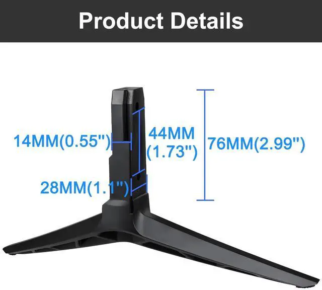 Alt view image 7 of 7 - TV Stand Legs for Vizio D50X-G9/V505-G9/V505-H9/M506X-H9 (Black) | Easy VESA Tabletop Mount, Anti-Wobble Design, Includes All Screws