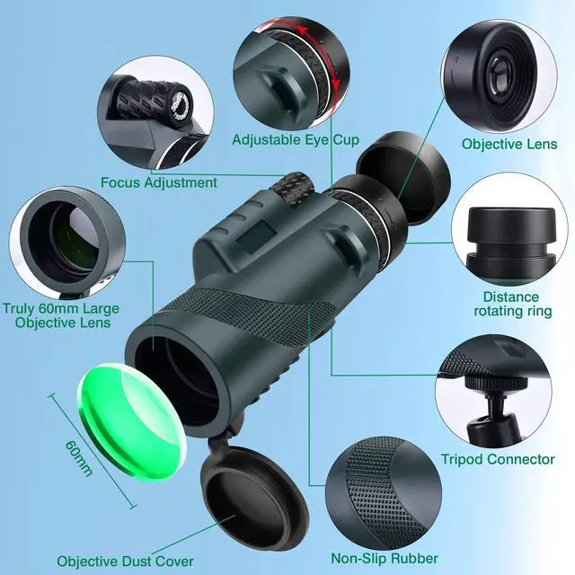 Alt view image 2 of 6 - 80x100 High-Power Binoculars Two-Piece Set with Phone Mount and Tripod, Featuring BAK4 Prisms and FMC-Coated Lenses Ideal for Hunting,Stargazing,Birdwatching,Wildlife Observation, Camping, and Hiking