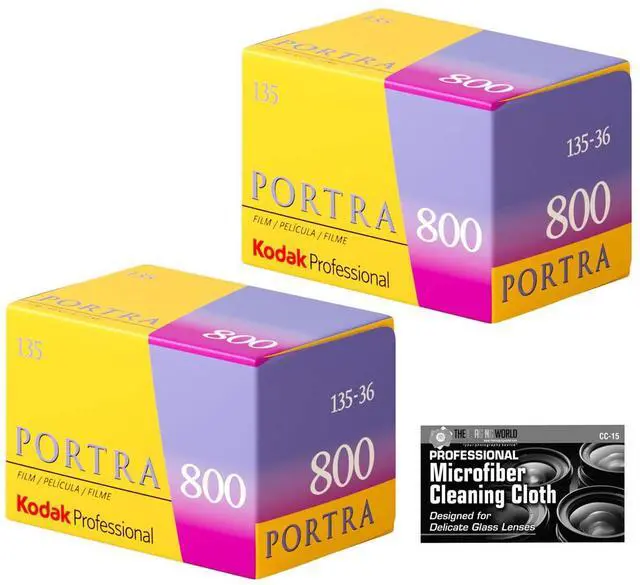 Main image of Kodak Professional Portra 800 Color Negative Film (35mm Roll Film, 36 Exposures) - 2 Pack with Cleaning Cloth