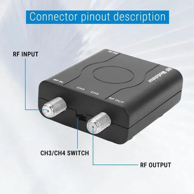 Alt view image 3 of 7 - HDM61 HDMI to RF Modulator VHF NTSC 1080P Converter for TV Game Console | NTSC CH3/CH4 Output, Durable ABS, CATV, HDMI 1.4, Up to 1080P, PLL VHF Control Plug & Play for PC, Game Console, TV