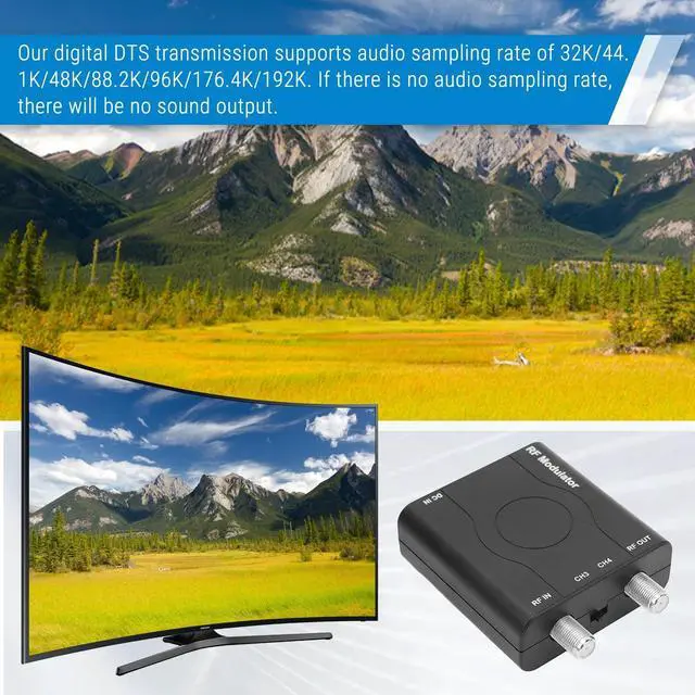 Alt view image 7 of 7 - HDM61 HDMI to RF Modulator VHF NTSC 1080P Converter for TV Game Console | NTSC CH3/CH4 Output, Durable ABS, CATV, HDMI 1.4, Up to 1080P, PLL VHF Control Plug & Play for PC, Game Console, TV