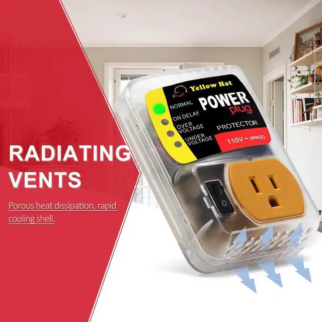 Alt view image 6 of 7 - Surge Protector,Voltage Protector for Home Appliance 110V 15A 2200W 1 Pack | Multi Function, Indicator Light, Plug with Protection Wall Mount, Power Suppressor for Refrigerator/TV/PC