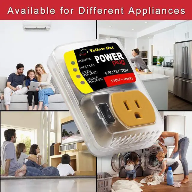 Alt view image 7 of 7 - Surge Protector,Voltage Protector for Home Appliance 110V 15A 2200W 1 Pack | Multi Function, Indicator Light, Plug with Protection Wall Mount, Power Suppressor for Refrigerator/TV/PC