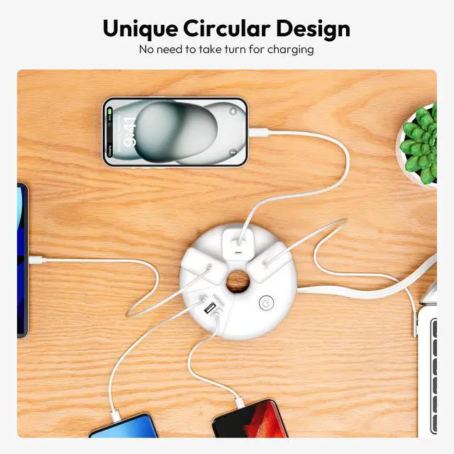 Alt view image 4 of 7 - Travel Power Strip with USB Ports, Cruise Approved Power Strip with 3 Outlet 3 USB(1 USB C), 5 ft Extension Cord, Compact for Indoor Home Office Dorm Room Cruise Essentials, White