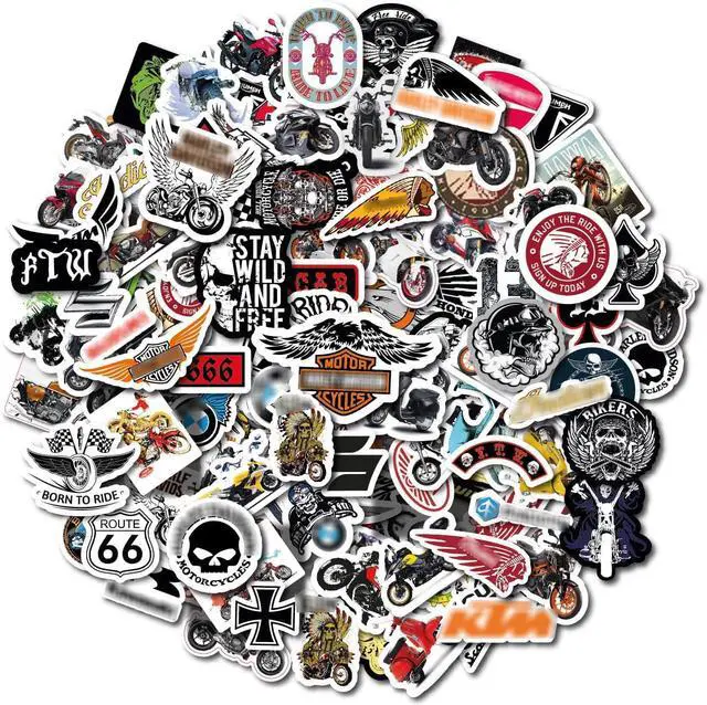 Main image of 179 Pcs Motorcycle Stickers - Strong Adhesive & Waterproof Stickers for Adults, Small Stickers, Gifts for Men Vinyl Stickers