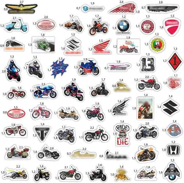 Alt view image 3 of 7 - 179 Pcs Motorcycle Stickers - Strong Adhesive & Waterproof Stickers for Adults, Small Stickers, Gifts for Men Vinyl Stickers