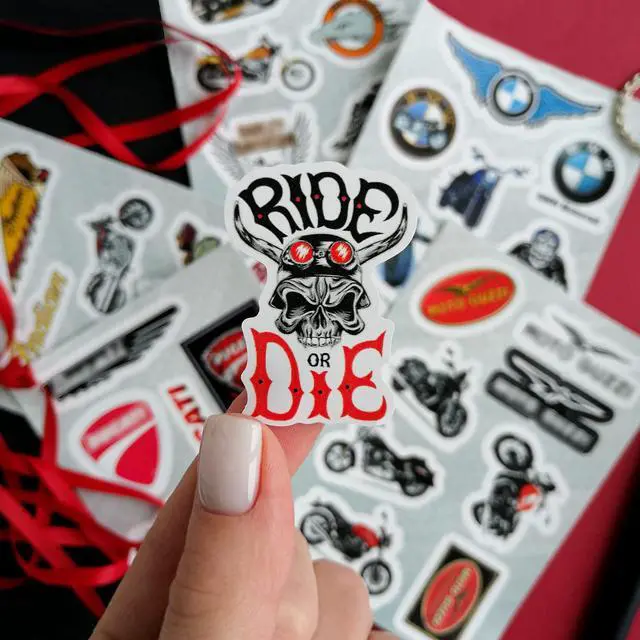 Alt view image 7 of 7 - 179 Pcs Motorcycle Stickers - Strong Adhesive & Waterproof Stickers for Adults, Small Stickers, Gifts for Men Vinyl Stickers