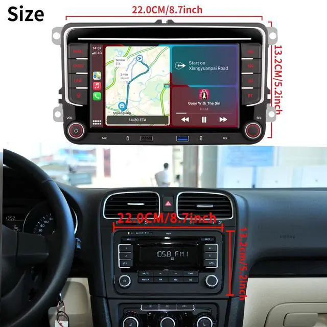 Alt view image 5 of 7 - autoradio for VW Volkswagen Jetta Golf Passat Tiguan Seat Touran Skoda Wireless CarPlay Car Stereo,7 Android Auto IPS,16EQ DSP,Bluetooth5.0,FM,Backup Camera for Jetta Radio