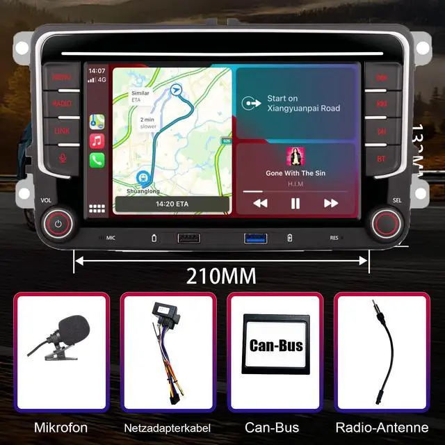 Alt view image 7 of 7 - autoradio for VW Volkswagen Jetta Golf Passat Tiguan Seat Touran Skoda Wireless CarPlay Car Stereo,7 Android Auto IPS,16EQ DSP,Bluetooth5.0,FM,Backup Camera for Jetta Radio