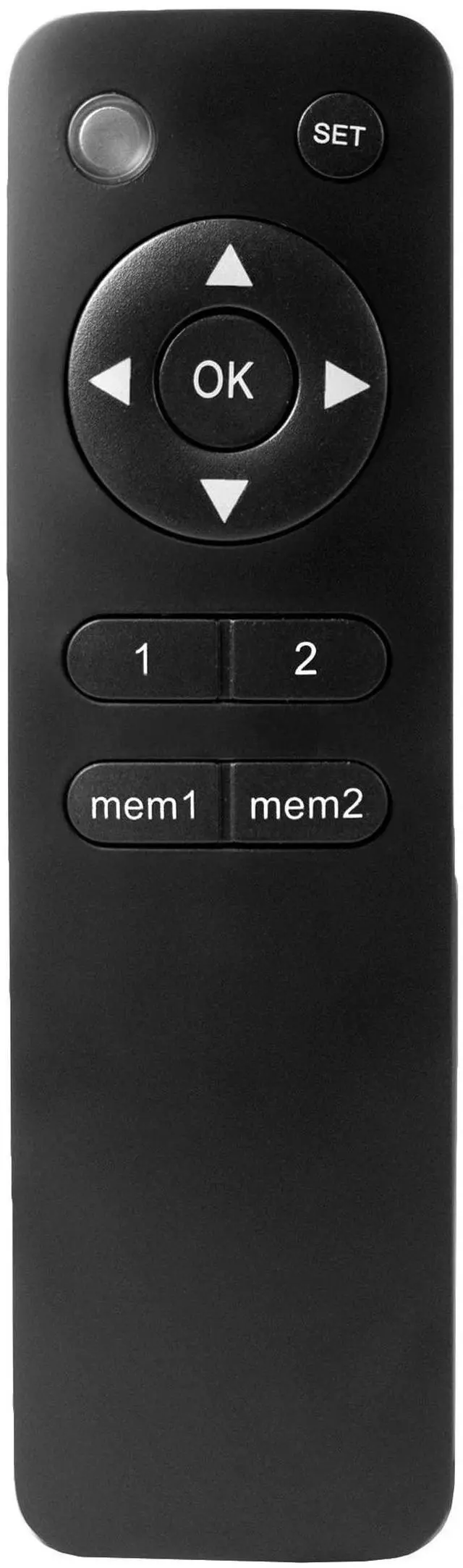 Main image of Spare RF Remote for Compatible Electric Motorized TV Mounts, 2 Memory Settings, Radio Frequency, Wide Operating Range, Batteries Not Included, Black, PT-RT-70