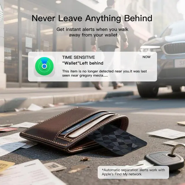 Alt view image 5 of 7 - 2026 MFi Certified Wallet Tracker Card Compatible with Apple Find My (iOS Only), Rechargeable Slim Card Finder for Wallets, Luggage, Passports, Thinnest Item Tracker for Purse, Backpack, Gifts