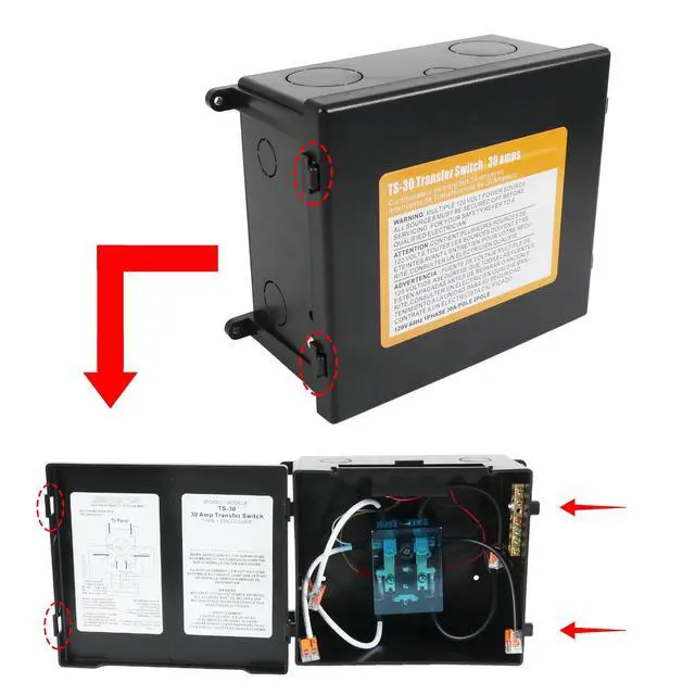 Alt view image 7 of 7 - Automatic Transfer Switch, 120 VAC, 30 Amp, Automatic Transfer Relay Switch | Replacement for RV, Speedboat