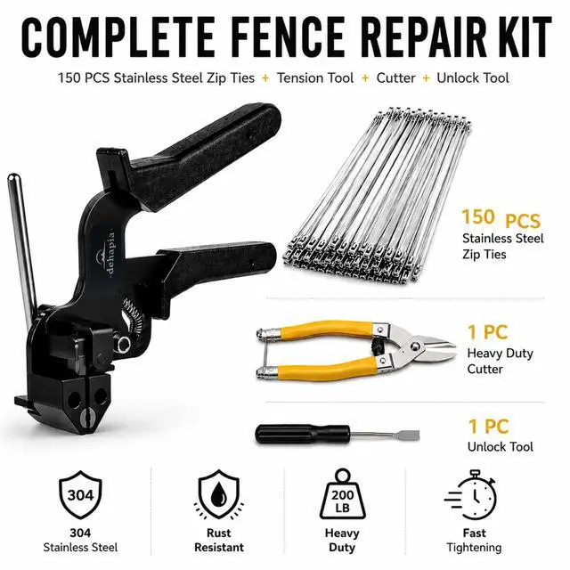 Alt view image 2 of 7 - Cable Tie Gun Kit 150 PCS Stainless Steel Cable Ties Heavy Duty