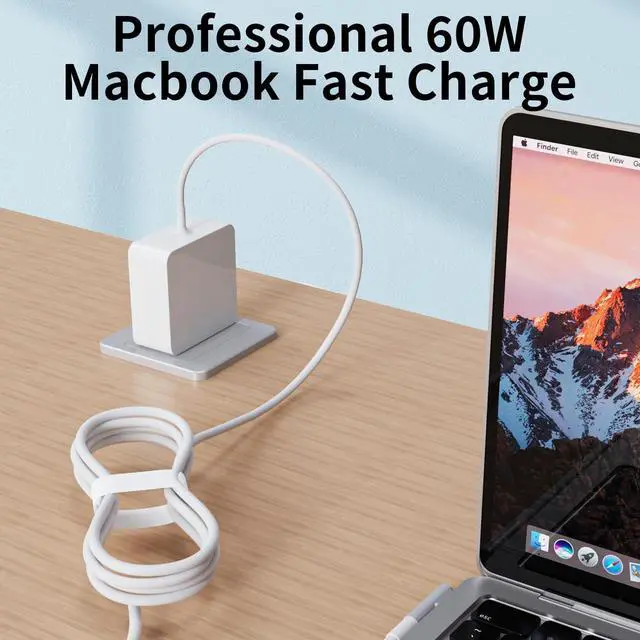Alt view image 2 of 7 - 60W Mag2 Charger Compatible with Mac Book Pro 2010 2011 2012 | 60W Power M2 Compatible with Mac Pro 13-inch Display (Before Mid 2012) Mac Book air Charger (Before 2011)