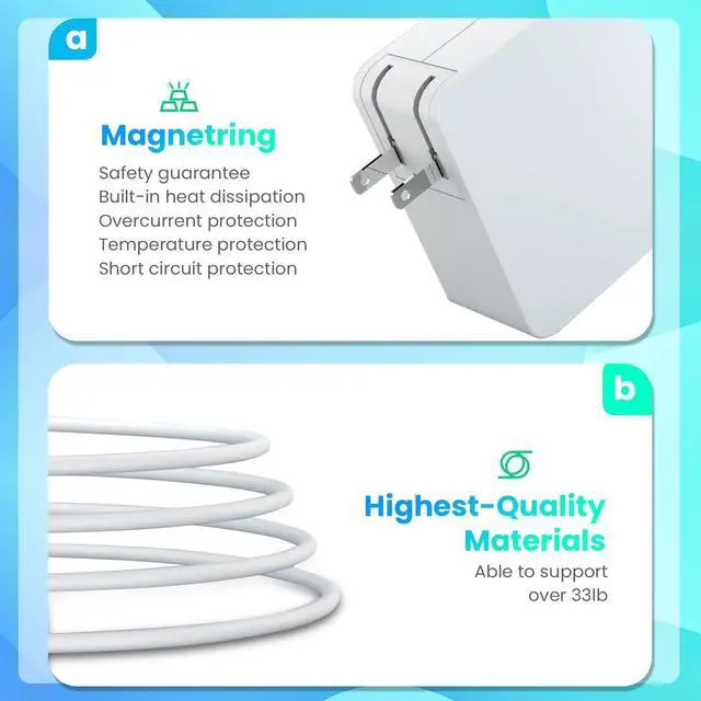 Alt view image 6 of 7 - 60W Mag2 Charger Compatible with Mac Book Pro 2010 2011 2012 | 60W Power M2 Compatible with Mac Pro 13-inch Display (Before Mid 2012) Mac Book air Charger (Before 2011)