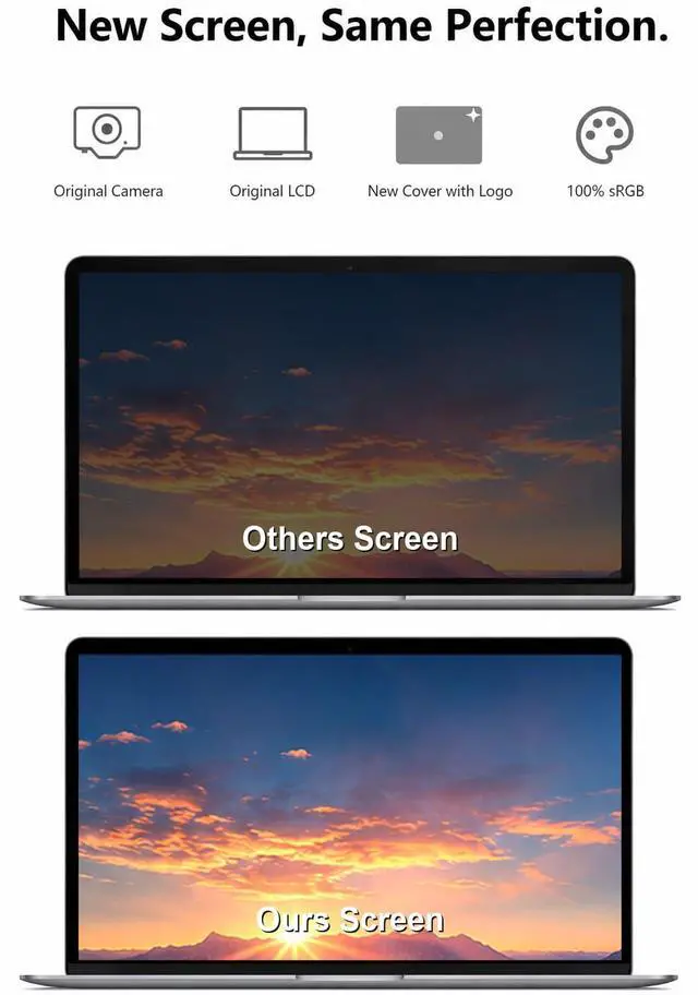 Alt view image 4 of 7 - A2681 Replacement Screen 13.6" for MacBook Air M2 2022 Full LCD(Starlight) | Model: EMC 4074, 13.6 inch2560x1664Full Display Assembly, Fix Kit, Installation Guide