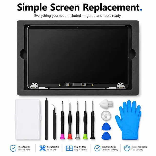 Alt view image 7 of 7 - A2681 Replacement Screen 13.6" for MacBook Air M2 2022 Full LCD(Starlight) | Model: EMC 4074, 13.6 inch2560x1664Full Display Assembly, Fix Kit, Installation Guide