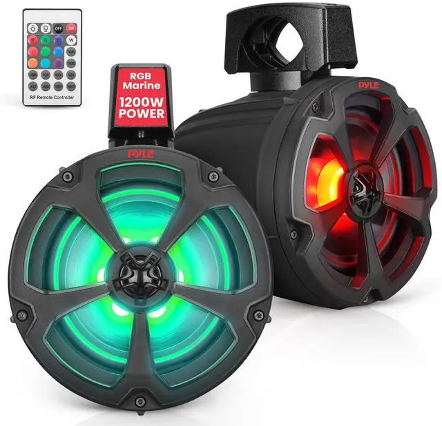Main image of 6.5 Off-Road Speakers, 1200W Marine Grade Speakers with RGB Lights & Remote, Amplified Vehicle Speakers for ATV, UTV Sound System, 4x4, Jeep & Marine Watercraft, Bluetooth, Aux Input