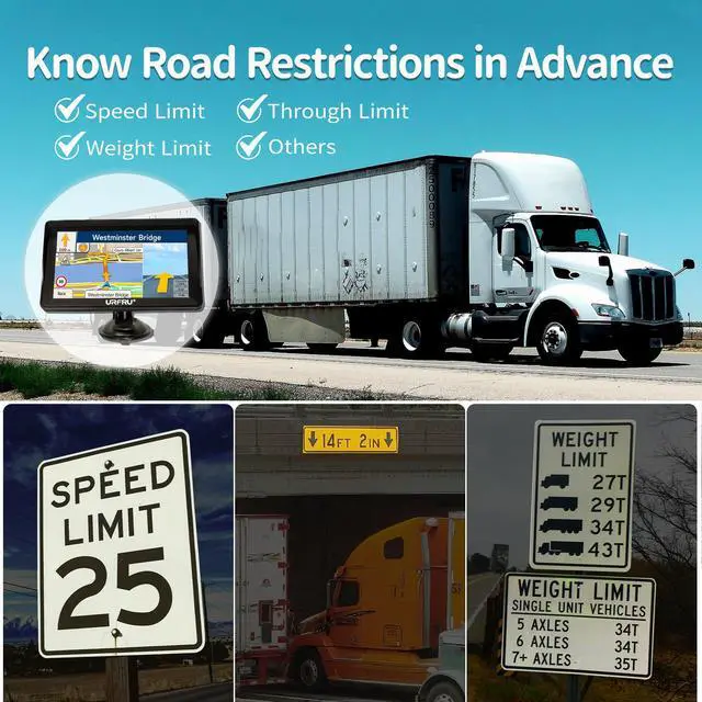 Alt view image 7 of 7 - GPS Navigator for Car Truck RV Pickup, 9-inch with Hood No Network Required | 2026 Offline Maps with Free Update, Custom Route by Truck Size, Voice Navigation Safe Driving Alert, HD Touchscreen